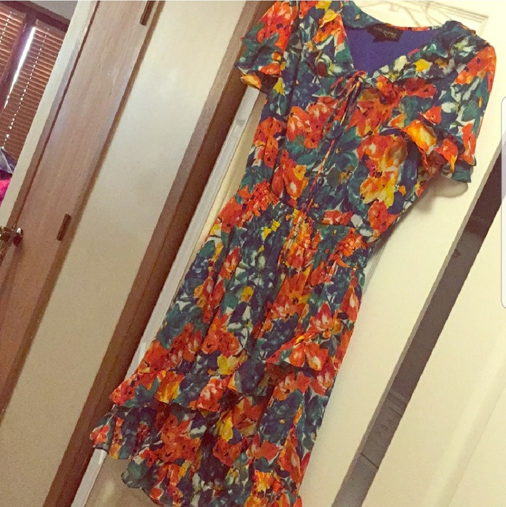 Floral and frilly garden dress